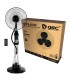 Ventilador Vaporizador De Pie Hukam 70W 40cm Negro + Mando