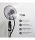 Ventilador Vaporizador De Pie Hukam 70W 40cm Negro + Mando
