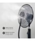 Ventilador Vaporizador De Pie Hukam 70W 40cm Negro + Mando