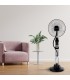 Ventilador Vaporizador De Pie Hukam 70W 40cm Negro + Mando
