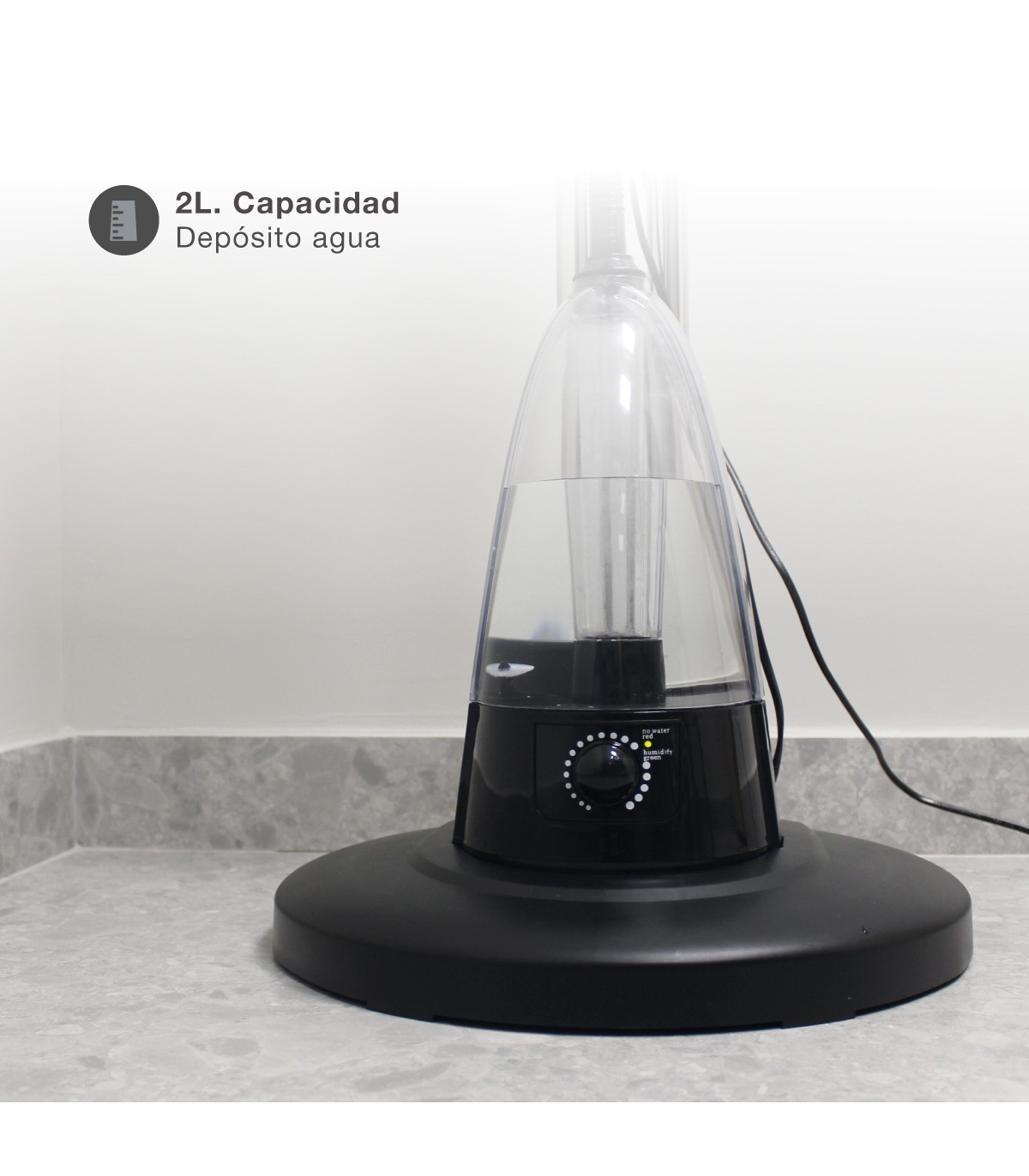Ventilador Vaporizador De Pie Hukam 70W 40cm Negro + Mando
