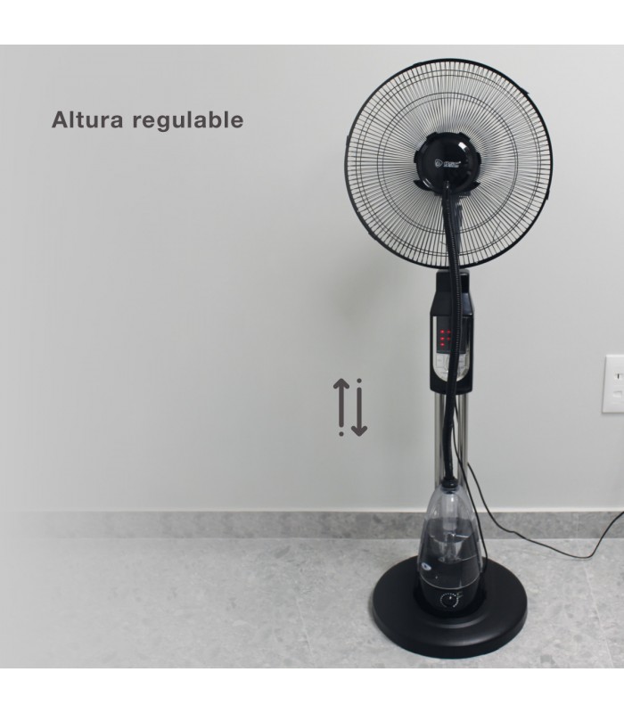 Ventilador Vaporizador De Pie Hukam 70W 40cm Negro + Mando