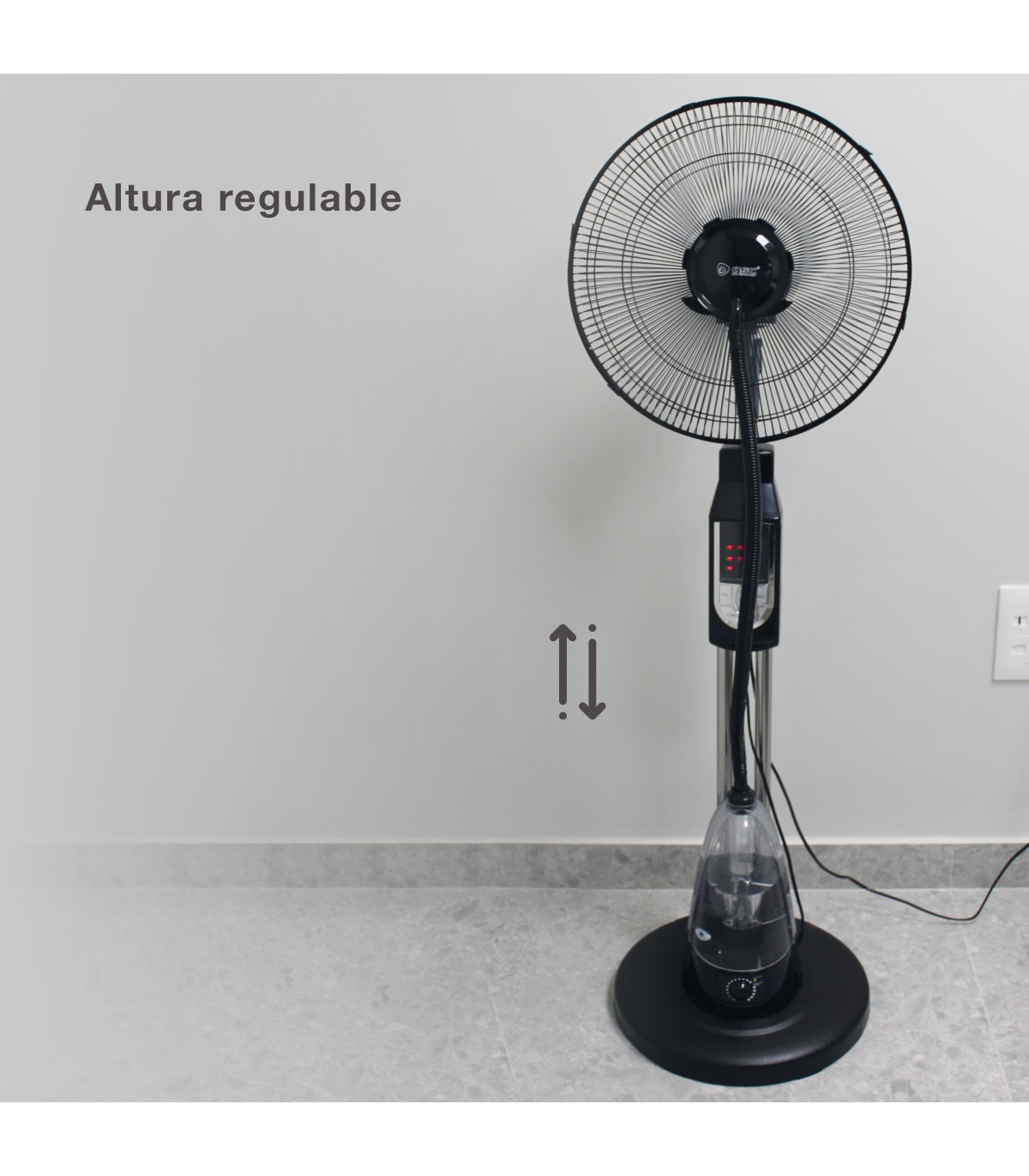 Ventilador Vaporizador De Pie Hukam 70W 40cm Negro + Mando