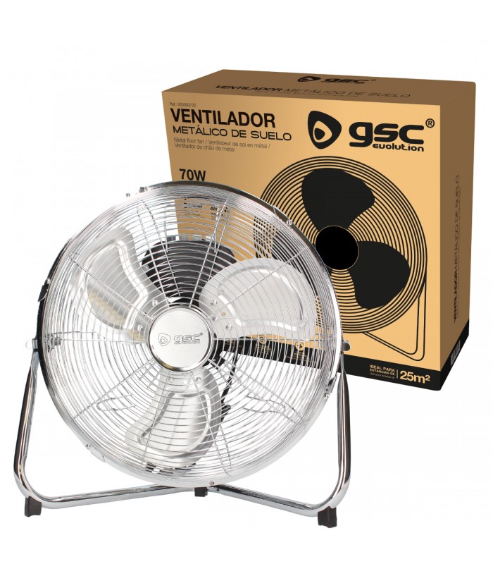 Ventilador Metálico De Suelo Gumba 70W 40cm Cromo