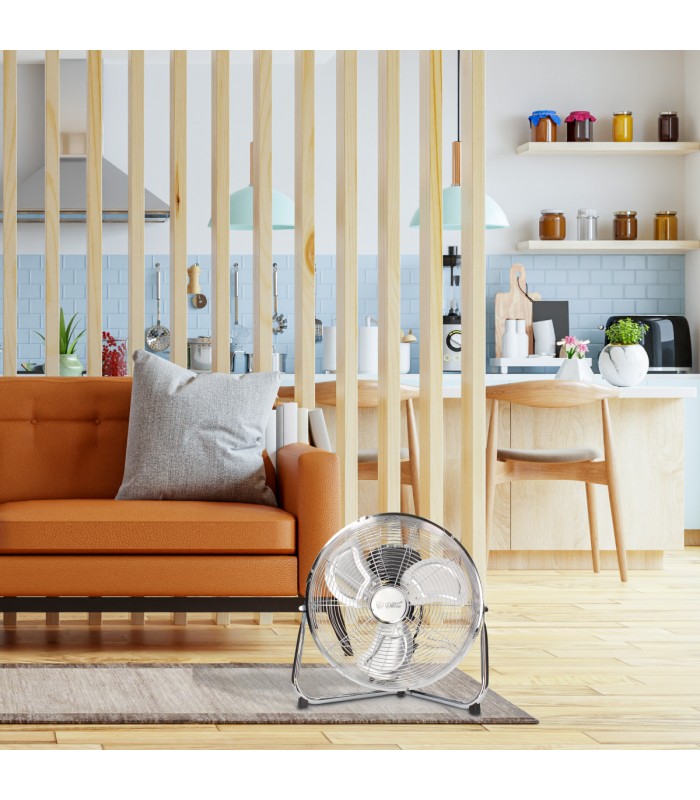 Ventilador Metálico De Suelo Gumba 70W 40cm Cromo
