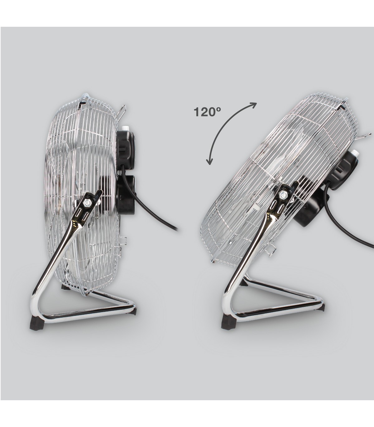 Ventilador Metálico De Suelo Gumba 70W 40cm Cromo