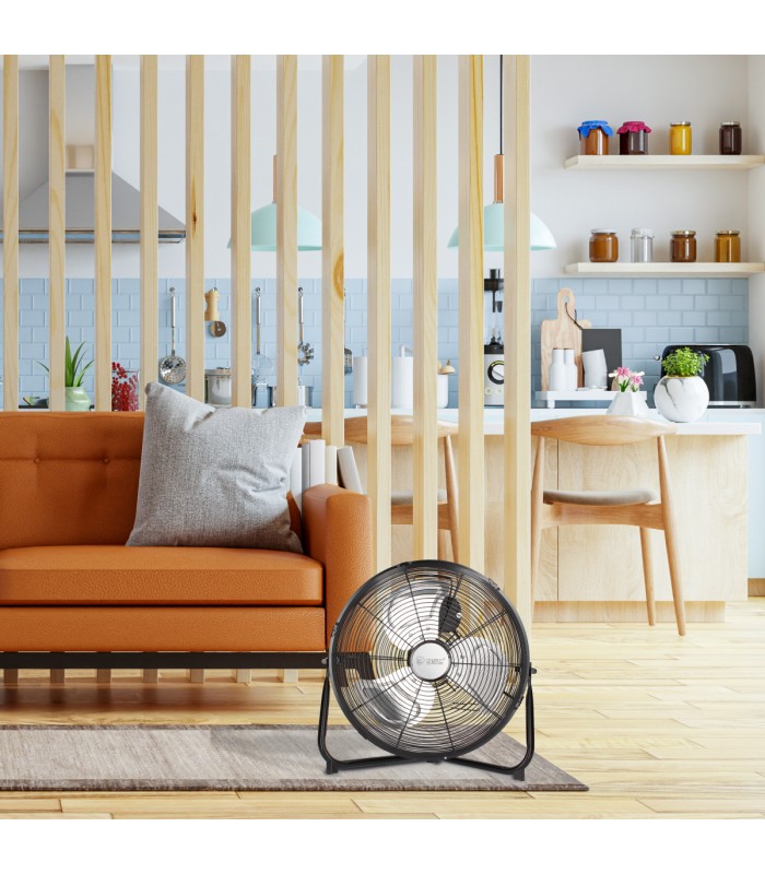 Ventilador Metálico De Suelo Gumba 70W 40cm Negro