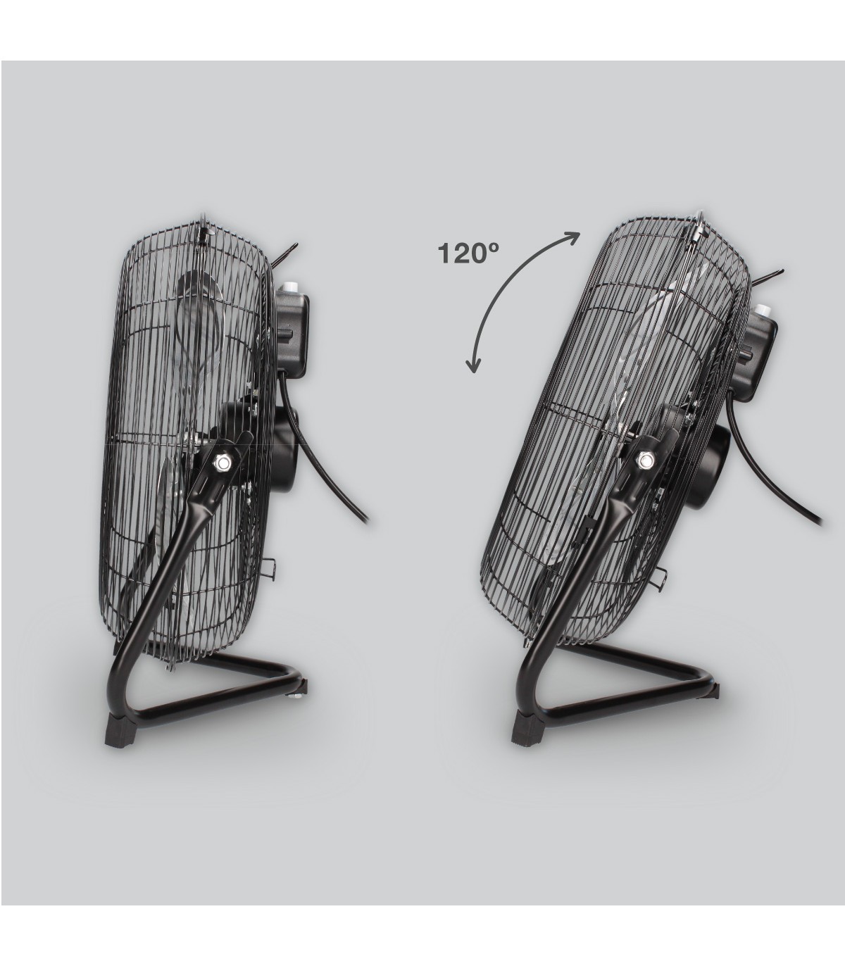 Ventilador Metálico De Suelo Gumba 70W 40cm Negro