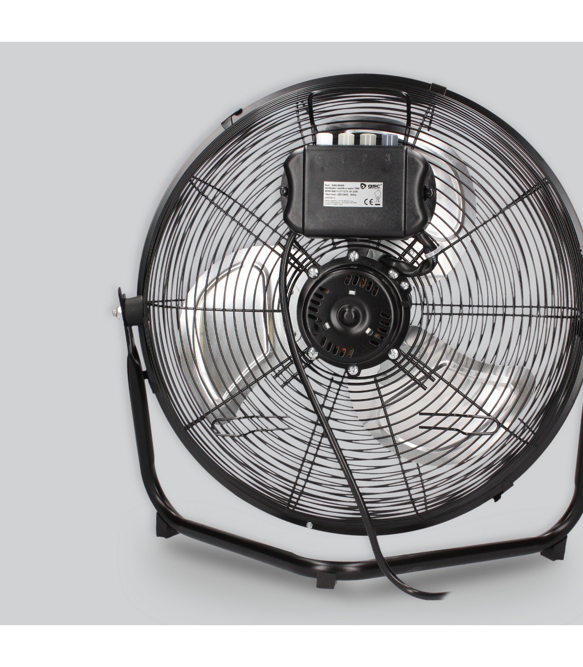Ventilador Metálico De Suelo Gumba 70W 40cm Negro