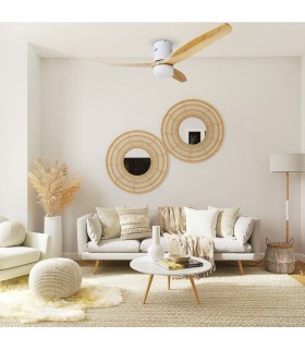 Ventilador Kasama Blanco DC 15W 1534Lm 3 Aspas Haya CCT