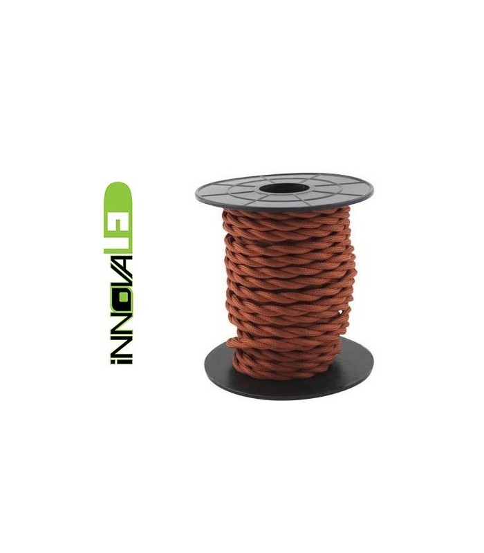 Cable Textil Trenzado Cobrizo/Granate 2x0.75mm - Metro