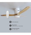 Ventilador Kasama Blanco DC 15W 1534Lm 3 Aspas Haya CCT
