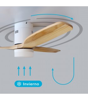 Ventilador Kasama Blanco DC 15W 1534Lm 3 Aspas Haya CCT