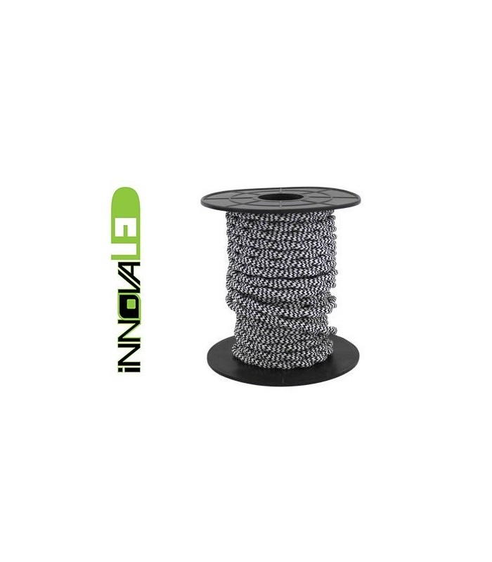 Cable Textil Trenzado Negro/Blanco 2x0.75mm - Metro