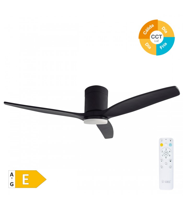 Ventilador Kasama Negro DC 15W 1534Lm 3 Aspas Negro CCT