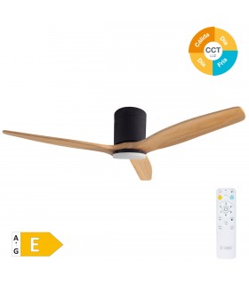 Ventilador Kasama Negro DC 15W 1534Lm 3 Aspas Haya CCT