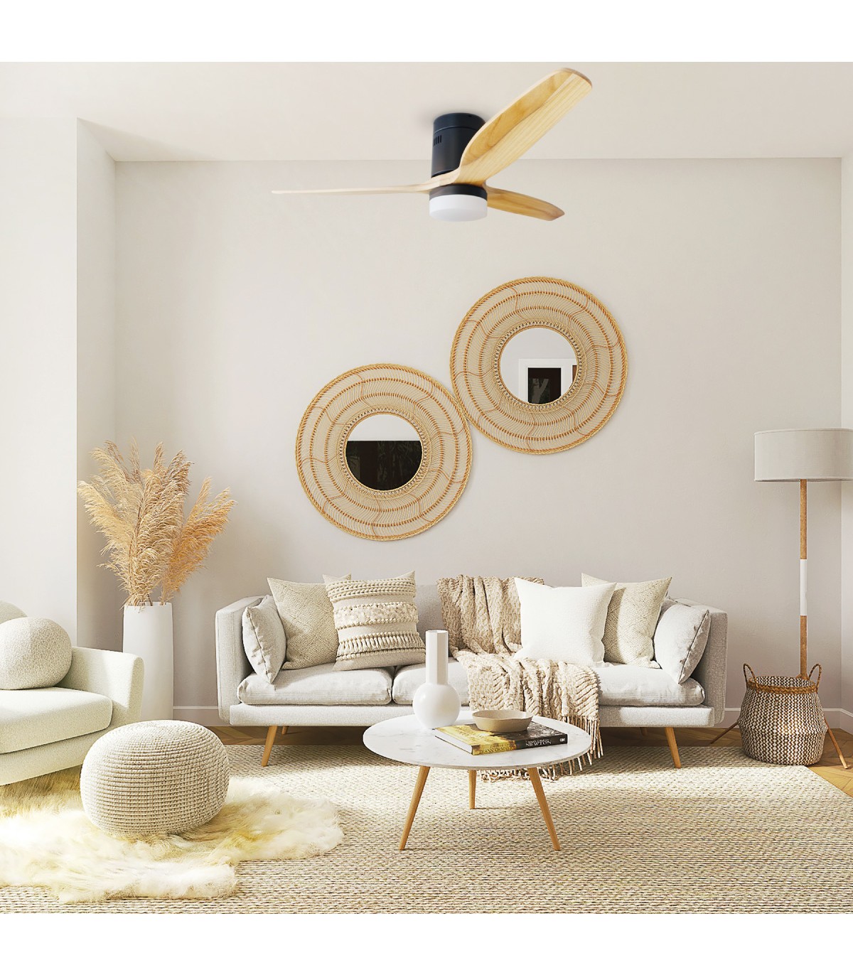 Ventilador Kasama Negro DC 15W 1534Lm 3 Aspas Haya CCT