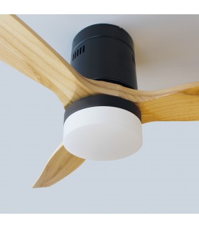 Ventilador Kasama Negro DC 15W 1534Lm 3 Aspas Haya CCT