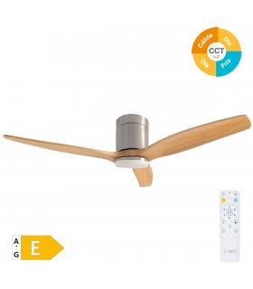 Ventilador Kasama Niquel DC 15W 1534Lm 3 Aspas Haya CCT