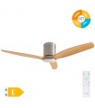 Ventilador Kasama Niquel DC 15W 1534Lm 3 Aspas Haya CCT