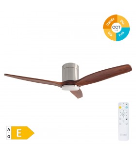Ventilador Kasama Niquel DC 15W 1534Lm 3 Aspas Roble CCT