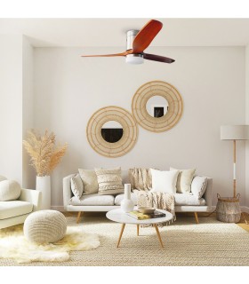 Ventilador Kasama Niquel DC 15W 1534Lm 3 Aspas Roble CCT