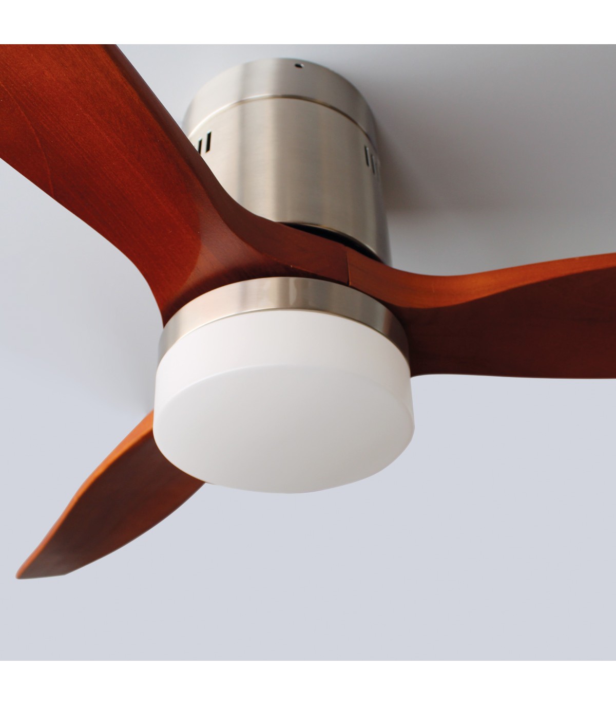 Ventilador Kasama Niquel DC 15W 1534Lm 3 Aspas Roble CCT
