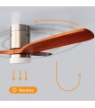 Ventilador Kasama Niquel DC 15W 1534Lm 3 Aspas Roble CCT