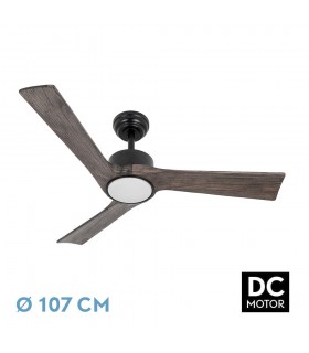 Ventilador de Techo ORINOCO Negro DC 24W 2424Lm 3 Aspas Roble CCT