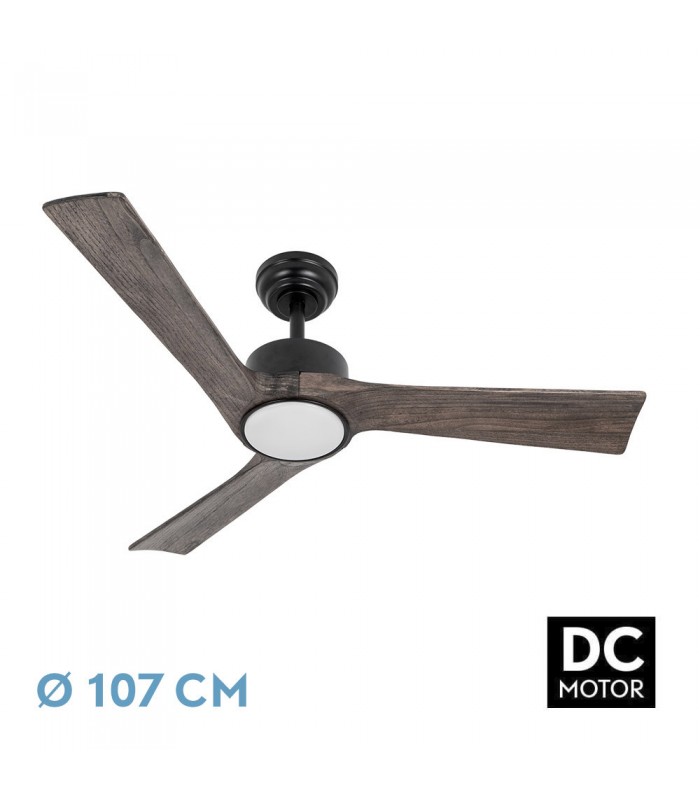 Ventilador de Techo ORINOCO Negro DC 24W 2424Lm 3 Aspas Roble CCT