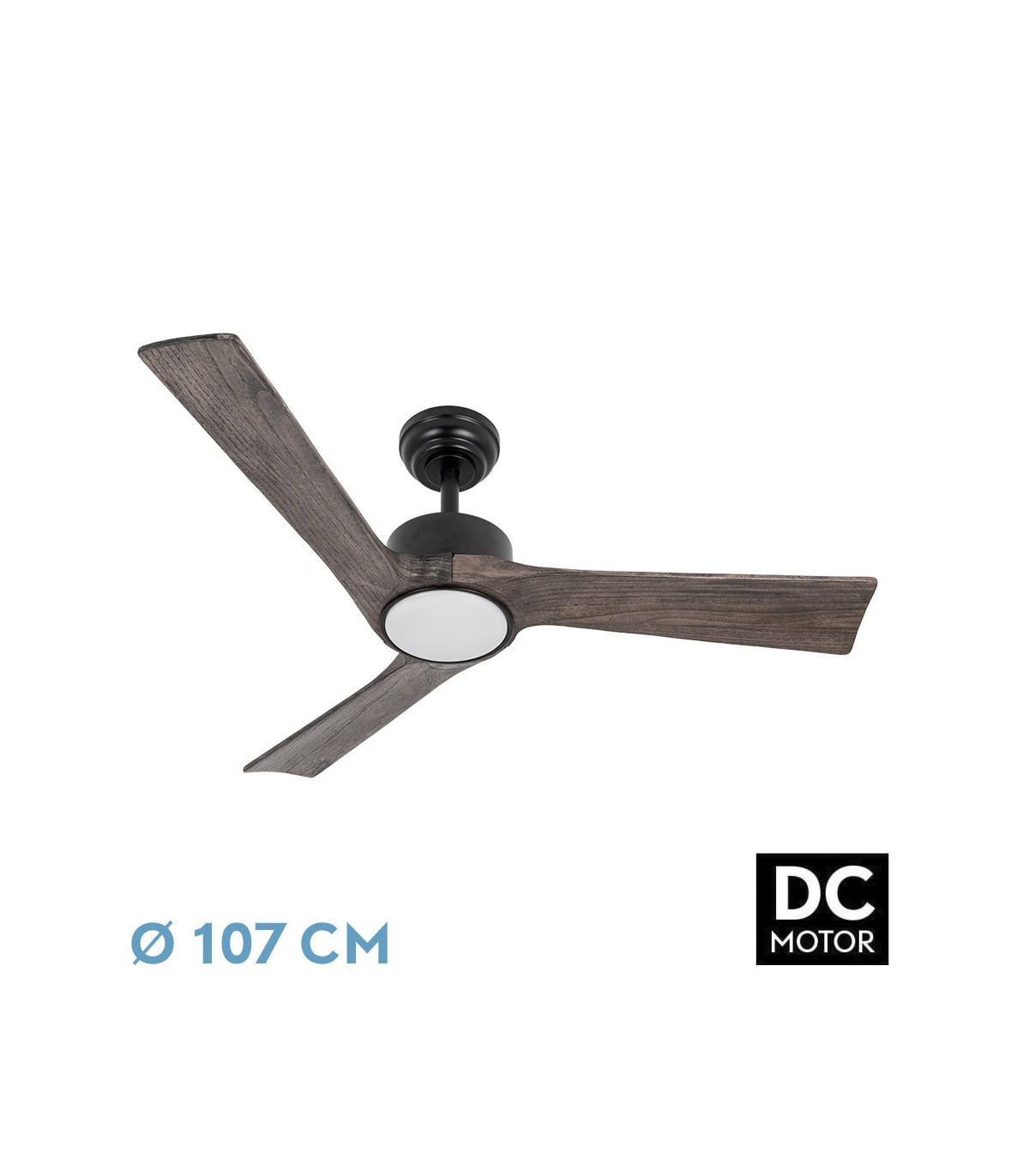 Ventilador de Techo ORINOCO Negro DC 24W 2424Lm 3 Aspas Roble CCT