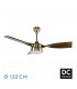 Ventilador de Techo ESTIO Cuero DC 24W 2650Lm 3 Aspas Roble CCT