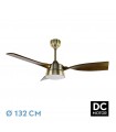 Ventilador de Techo ESTIO Cuero DC 24W 2650Lm 3 Aspas Roble CCT