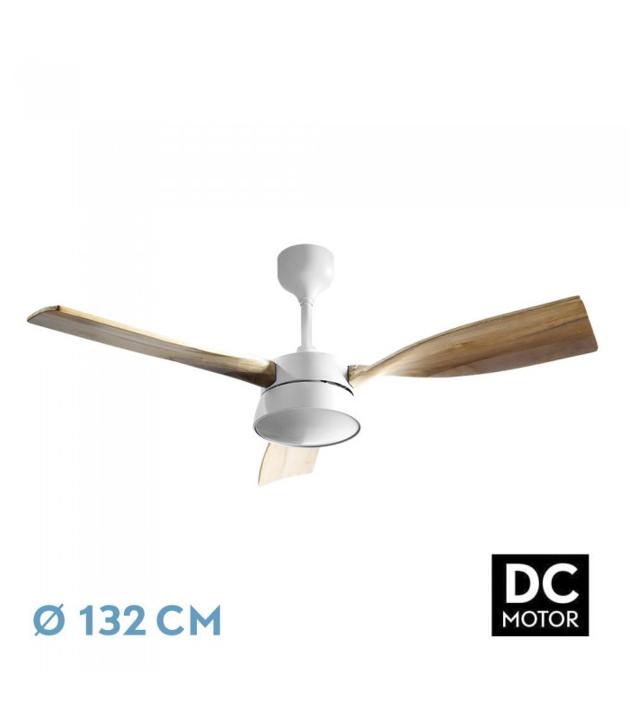 Ventilador de Techo ESTIO Blanco DC 24W 2650Lm 3 Aspas Haya CCT