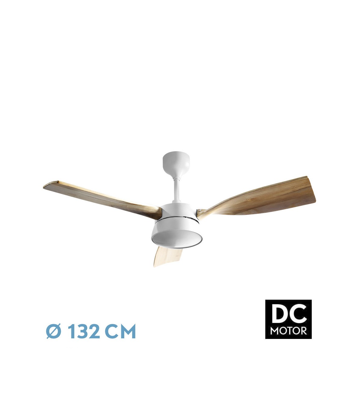 Ventilador de Techo ESTIO Blanco DC 24W 2650Lm 3 Aspas Haya CCT
