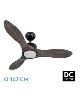 Ventilador de Techo SEGRE Negro DC 24W 2424Lm 3 Aspas Roble CCT