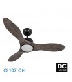 Ventilador de Techo SEGRE Negro DC 24W 2424Lm 3 Aspas Roble CCT