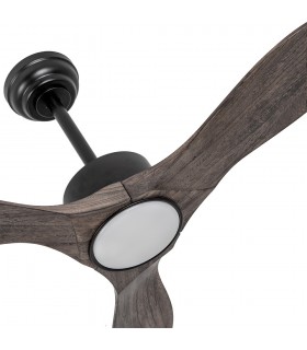 Ventilador de Techo SEGRE Negro DC 24W 2424Lm 3 Aspas Roble CCT