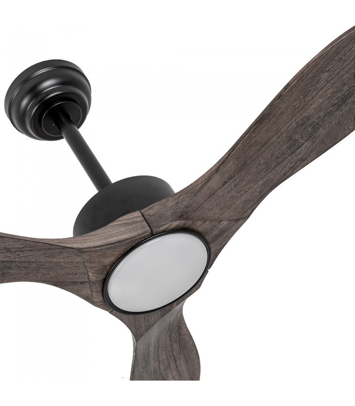 Ventilador de Techo SEGRE Negro DC 24W 2424Lm 3 Aspas Roble CCT