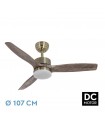 Ventilador de Techo TORINO Cuero DC 24W 2424Lm 3 Aspas Roble CCT