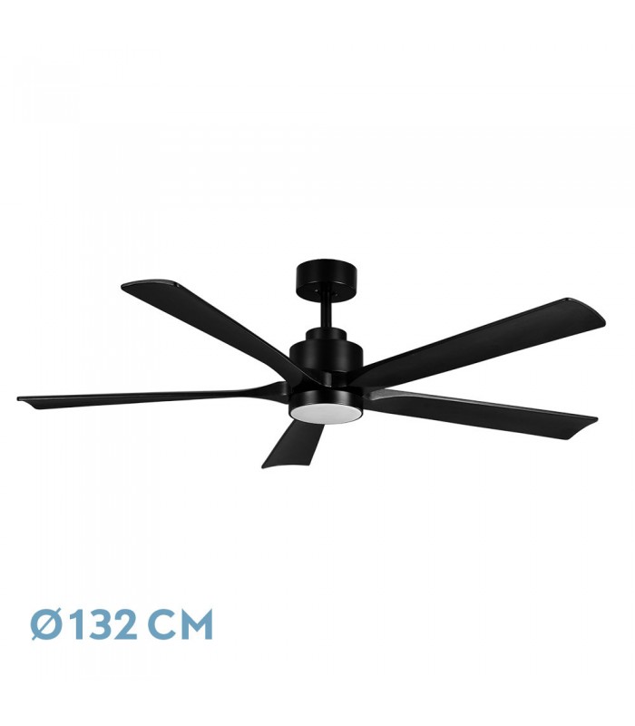 Ventilador de Techo CAIRO Negro DC 24W 2400Lm 5 Aspas Negro CCT