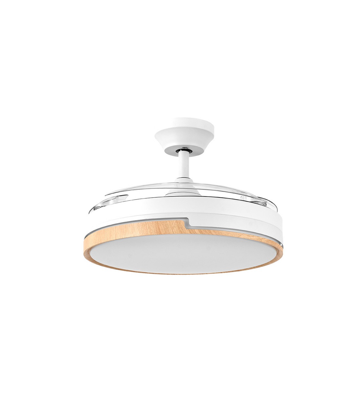 Ventilador Olimpia DC 72W 7200Lm 3 Aspas Blanco/Haya CCT