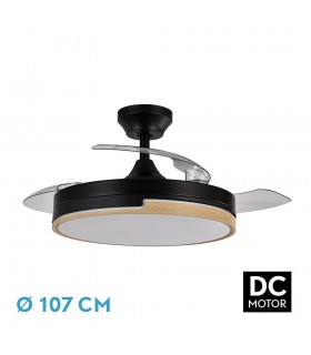Ventilador Olimpia DC 72W 7200Lm 3 Aspas Negro/Haya CCT