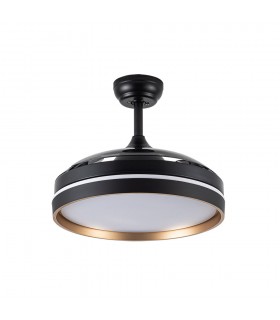 Ventilador Nalon DC 72W 7200Lm 3 Aspas Negro/Oro CCT