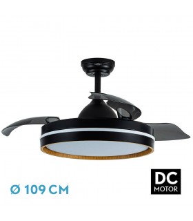 Ventilador Nalon DC 72W 7200Lm 3 Aspas Negro/Roble CCT
