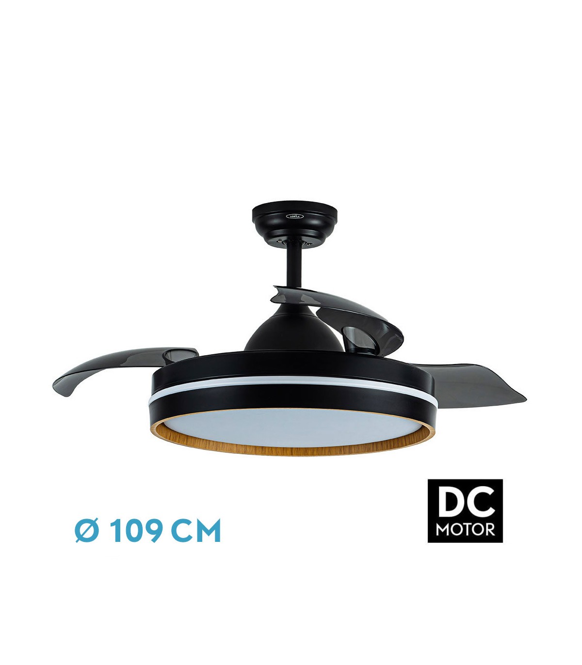 Ventilador Nalon DC 72W 7200Lm 3 Aspas Negro/Roble CCT