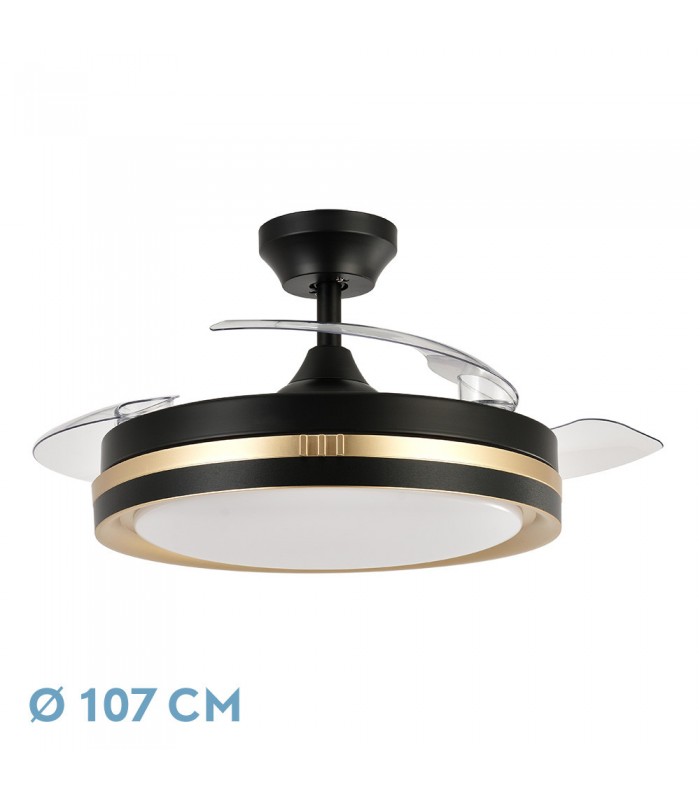 Ventilador Viper DC 72W 7200Lm 3 Aspas Negro/Oro CCT
