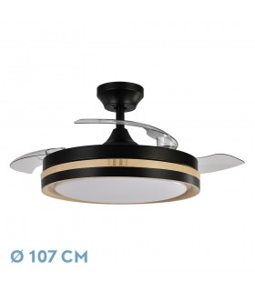 Ventilador Viper DC 72W 7200Lm 3 Aspas Negro/Haya CCT