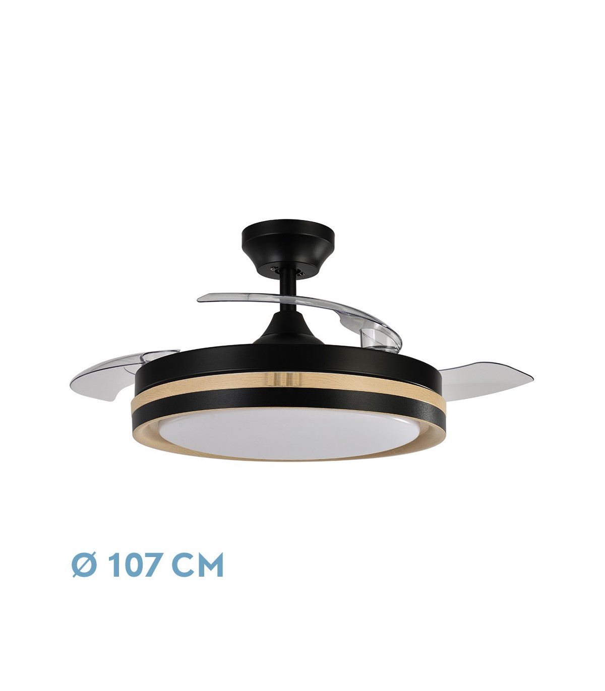 Ventilador Viper DC 72W 7200Lm 3 Aspas Negro/Haya CCT