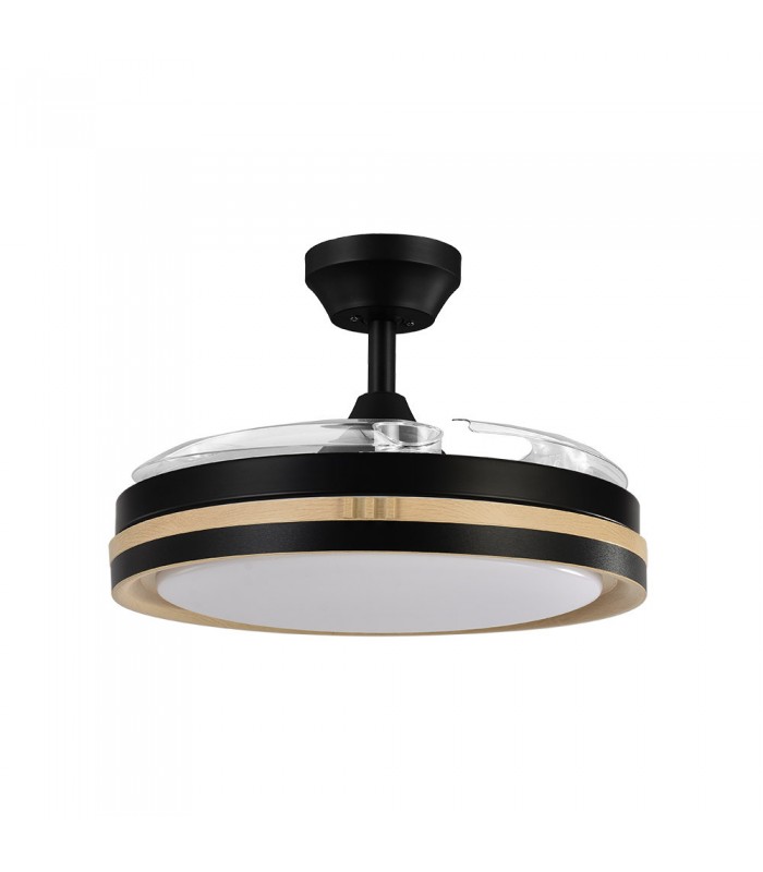 Ventilador Viper DC 72W 7200Lm 3 Aspas Negro/Haya CCT